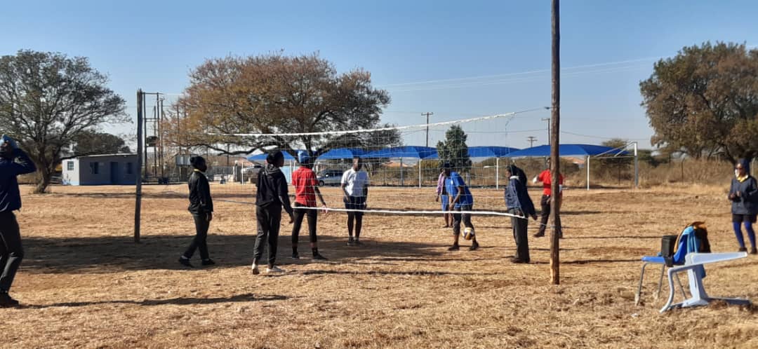 Volleyball team in action